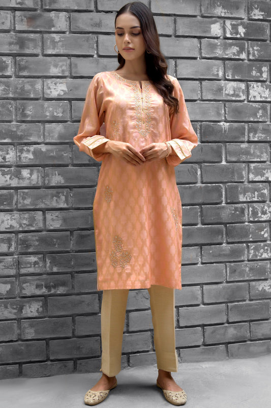 Stitched 1 Piece Embroidered Jacquard Shirt