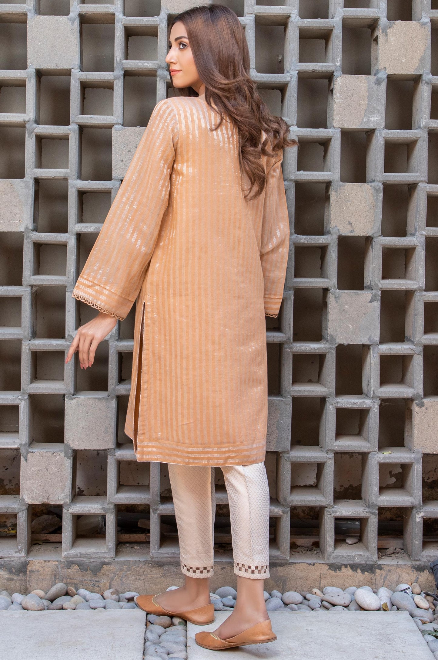 Stitched 1 Piece Khaddi Net Embroidered Shirt