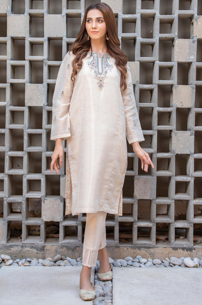 Stitched 1 Piece Mysuri Net Embroidered Shirt