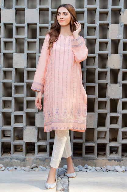 Stitched 1 Piece Organza Embroidered Shirt