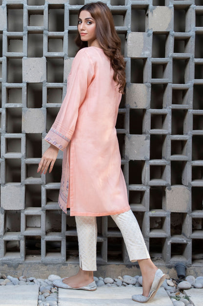 Stitched 1 Piece Organza Embroidered Shirt