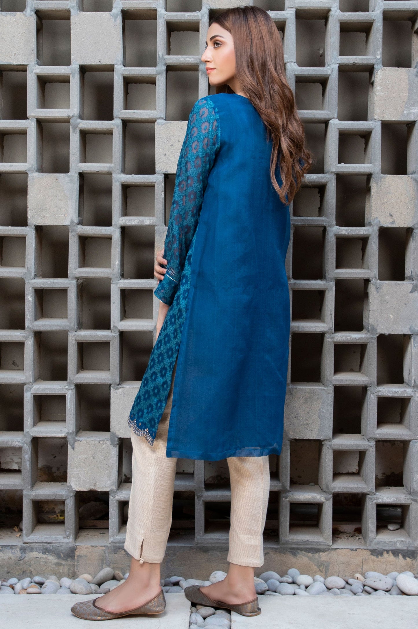 Stitched 1 Piece Jacquard Embroidered Shirt