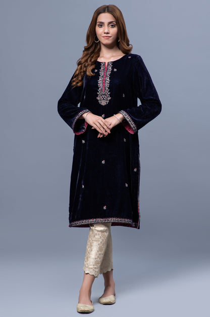 Stitched 1 Piece Velvet Embroidered Shirt