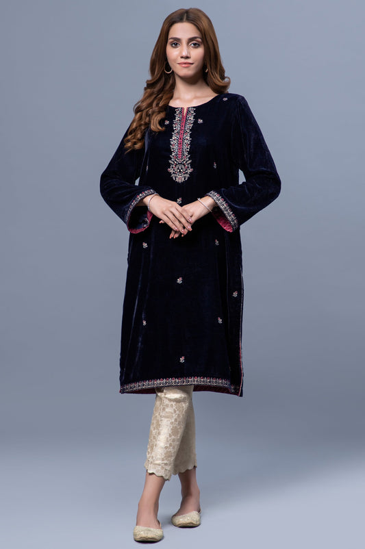 Stitched 1 Piece Velvet Embroidered Shirt