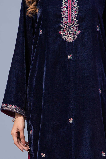 Stitched 1 Piece Velvet Embroidered Shirt