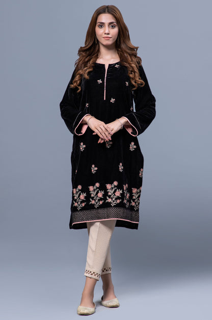 Stitched 1 Piece Velvet Embroidered Shirt