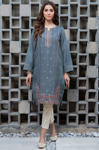 Stitched 1 Piece Organza Embroidered Shirt