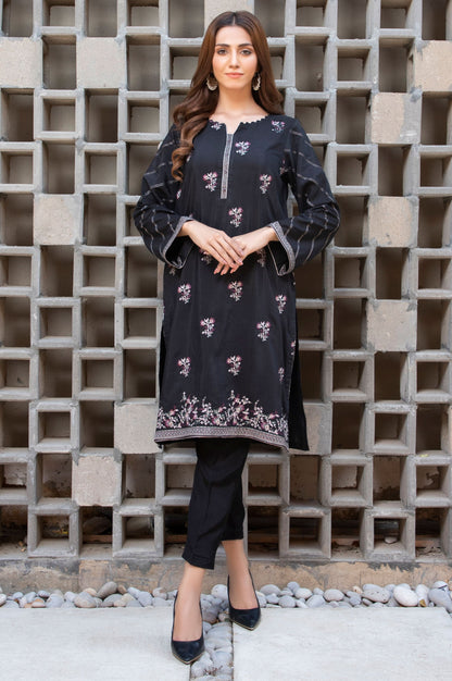 Stitched 1 Piece Raw Silk Embroidered Shirt