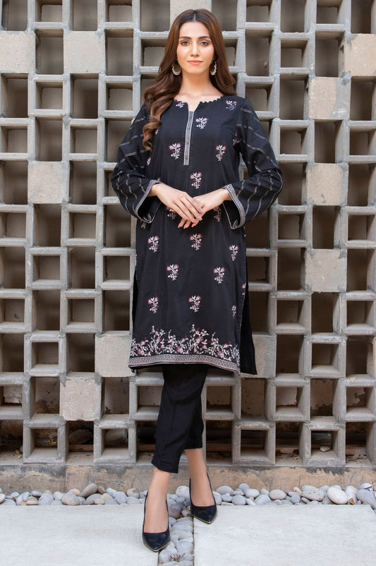 Stitched 1 Piece Raw Silk Embroidered Shirt