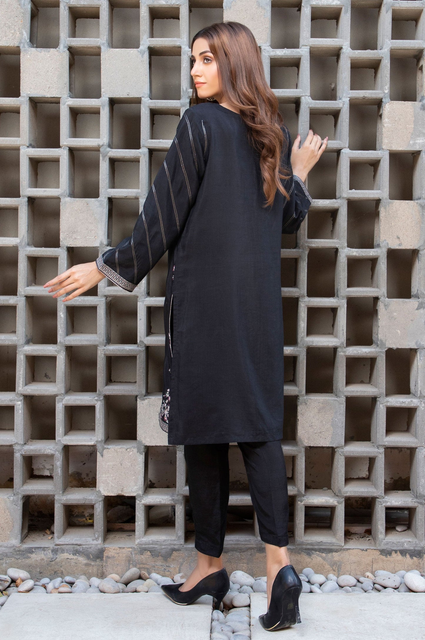 Stitched 1 Piece Raw Silk Embroidered Shirt