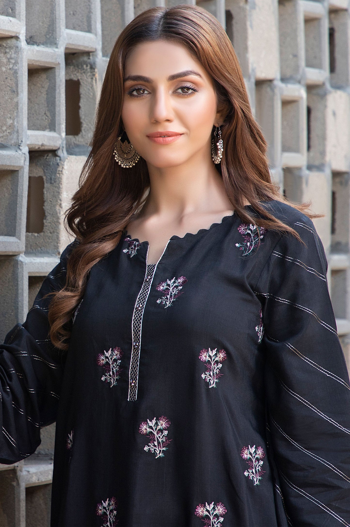 Stitched 1 Piece Raw Silk Embroidered Shirt