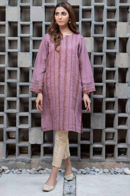 Stitched 1 Piece Organza Embroidered Shirt