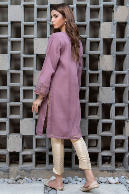 Stitched 1 Piece Organza Embroidered Shirt