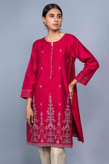 Stitched 1 Piece Cotton Net Embroidered Shirt