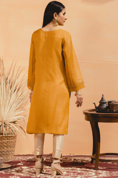 Stitched 1 Piece Organza Embroidered Shirt