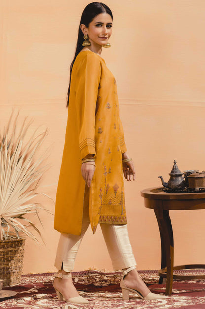 Stitched 1 Piece Organza Embroidered Shirt