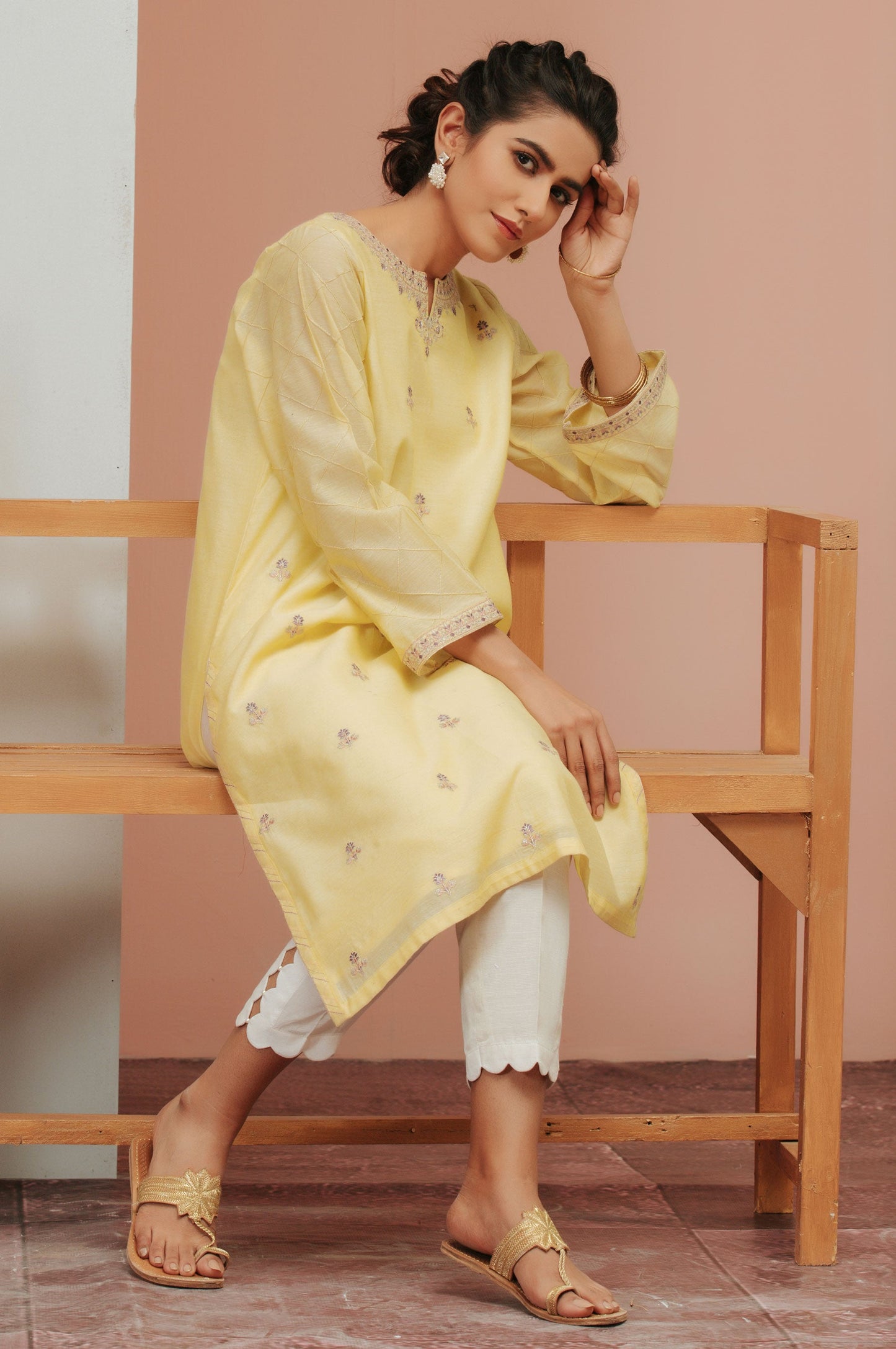 Stitched 1 Piece Cotton Staple Embroidered Shirt