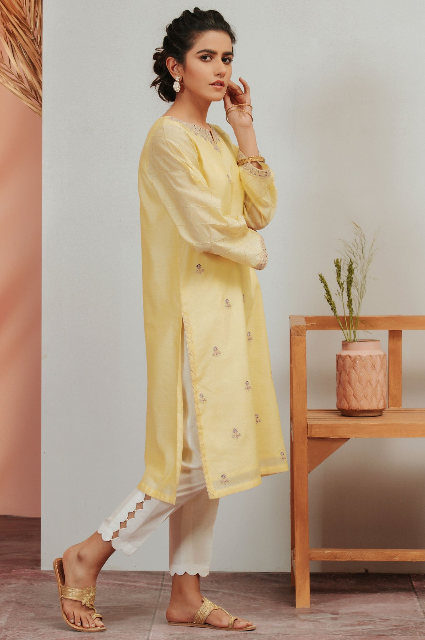 Stitched 1 Piece Cotton Staple Embroidered Shirt