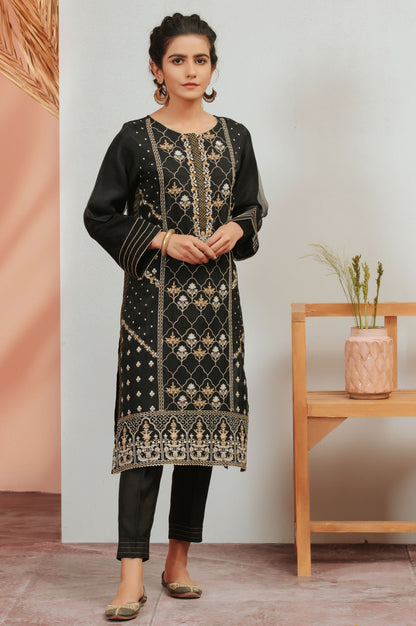 Stitched 1 Piece Organza Embroidered Shirt