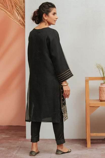 Stitched 1 Piece Organza Embroidered Shirt