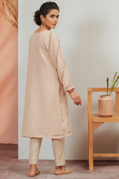 Stitched 1 Piece Organza Embroidered Shirt