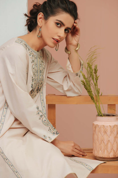 Stitched 1 Piece Cambric Embroidered Shirt