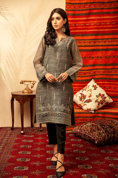 Stitched 1 Piece Textured Organza Shirt