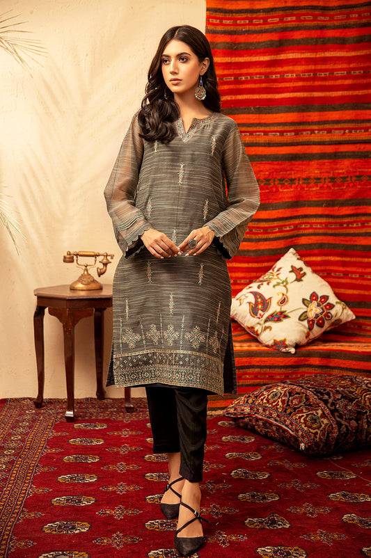 Stitched 1 Piece Textured Organza Shirt