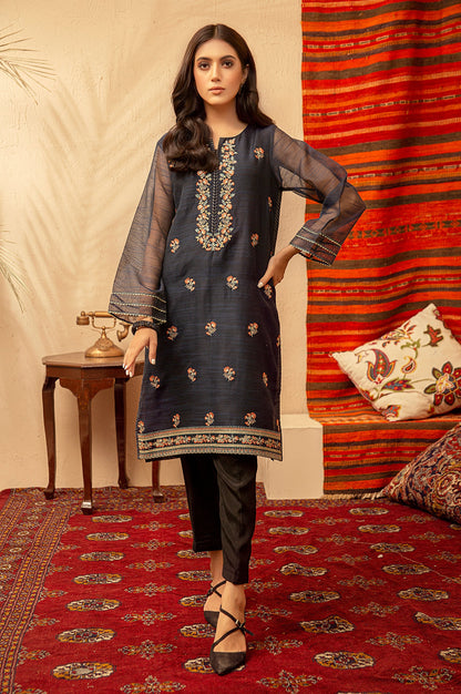 Stitched 1 Piece Organza Embroidered Shirt