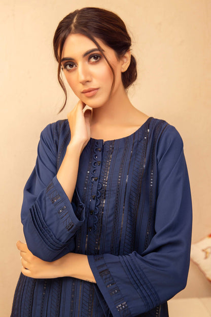 Stitched 1 Piece Crepe Embroidered Shirt