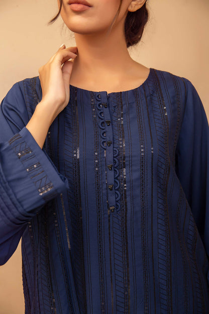 Stitched 1 Piece Crepe Embroidered Shirt