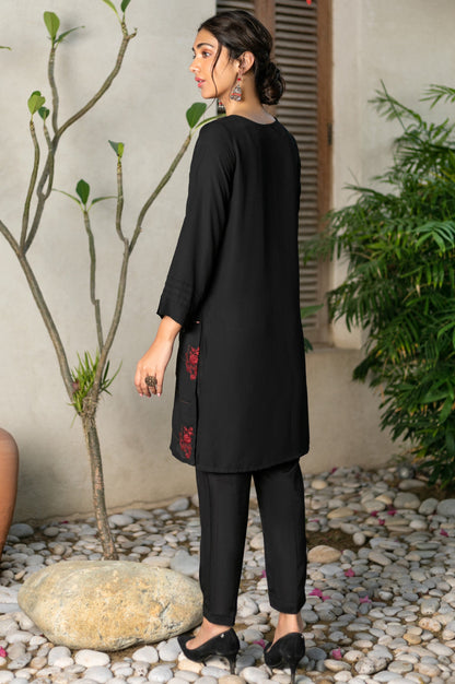 Stitched 1 Piece Crepe Dyed Embroidered Shirt