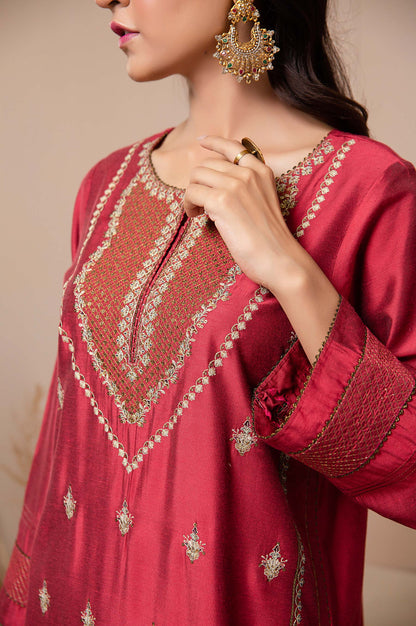 Stitched 1 Piece Cotton Silk Embroidered Shirt