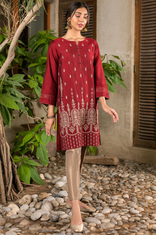 Stitched 1 Piece Cotton Silk Embroidered Shirt
