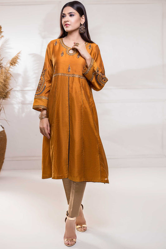 Stitched 1 Piece Cotton Net Embroidered Shirt