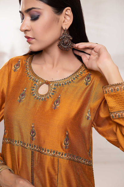 Stitched 1 Piece Cotton Net Embroidered Shirt