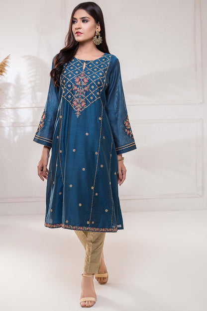 Stitched 1 Piece Cotton Net Embroidered Shirt