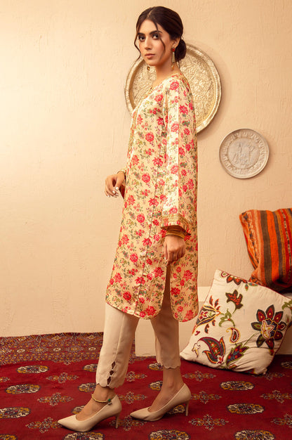 Stitched 1 Piece Poly Satin Embroidered Shirt