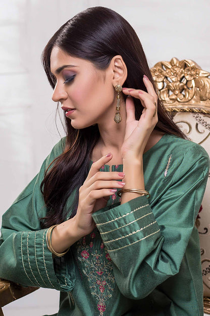 Stitched 1 Piece Cotton Silk Embroidered Shirt