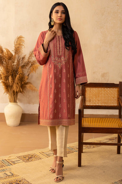 Stitched 1 Piece Cotton Silk Embroidered Shirt