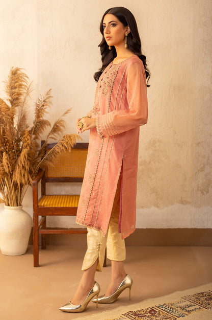 Stitched 1 Piece Zari Organza Embroidered Shirt