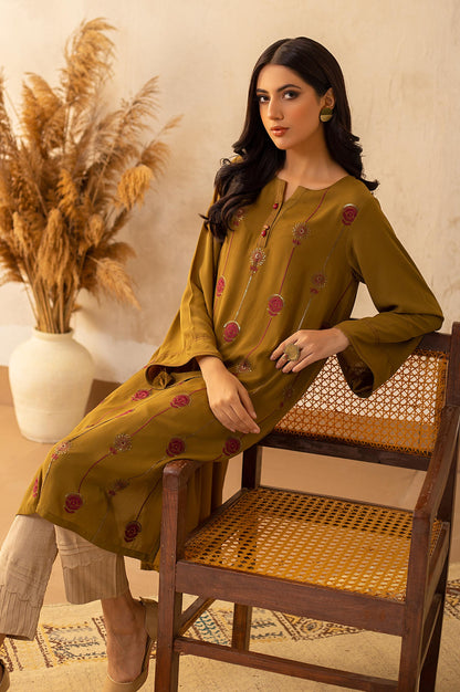 Stitched 1 Piece Crepe Embroidered Shirt