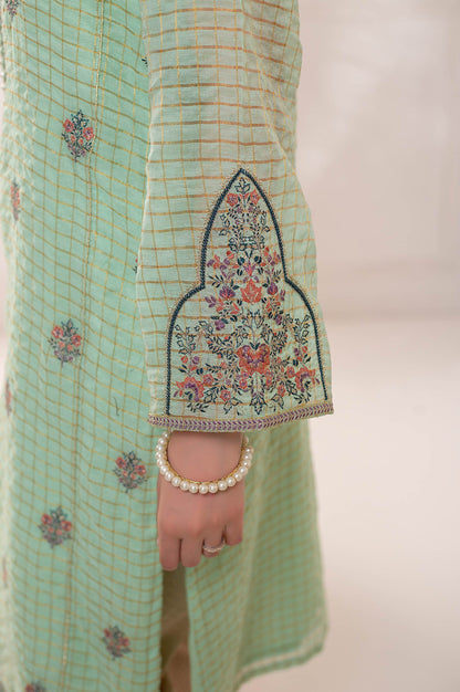 Stitched 1 Piece Staple Check Embroidered Shirt