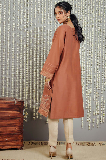 Stitched 1 Piece Cotton Net Embroidered Shirt