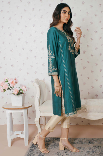 Stitched 1 Piece Cotton Silk Embroidered Shirt