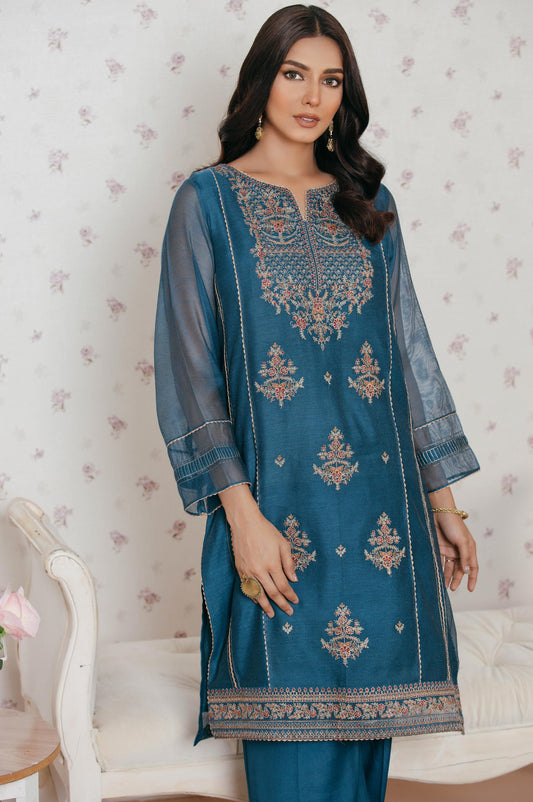 Stitched 1 Piece khaddi net Embroidered Shirt