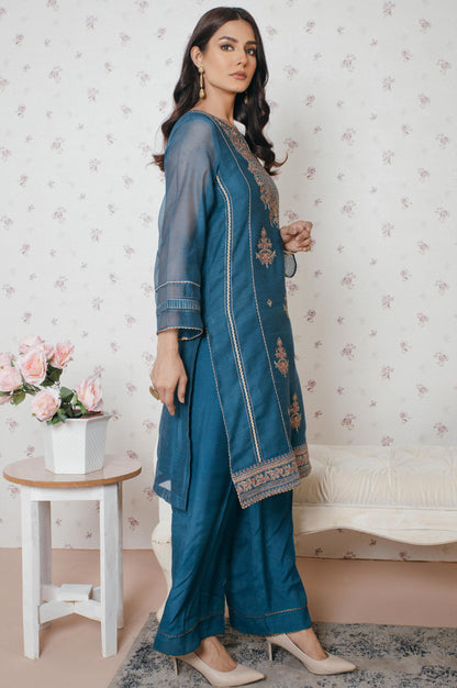 Stitched 1 Piece khaddi net Embroidered Shirt