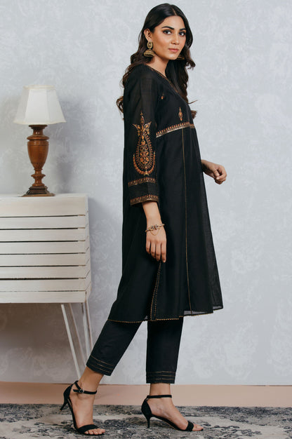 Stitched 1 Piece Cotton Net Embroidered Shirt