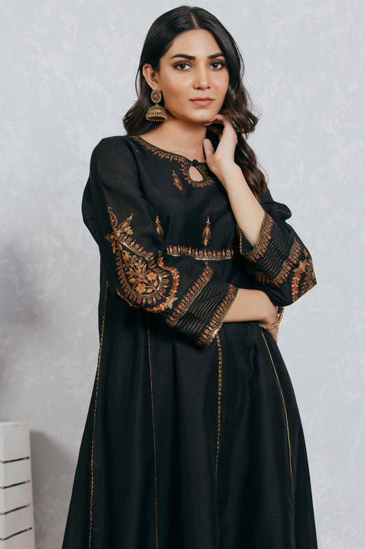 Stitched 1 Piece Cotton Net Embroidered Shirt