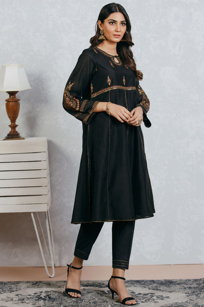 Stitched 1 Piece Cotton Net Embroidered Shirt